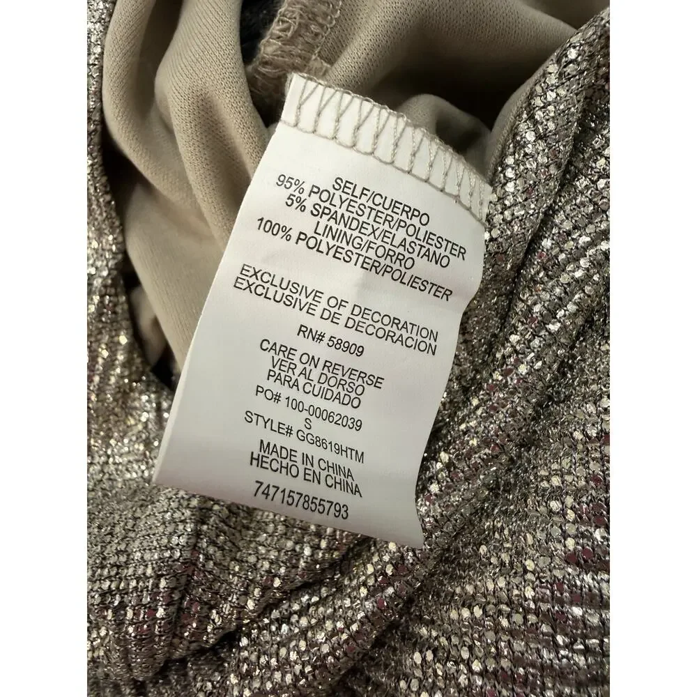 GB Girls, Silver Metallic Jumpsuit Size Small Wide Leg Party Sparkle